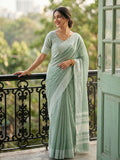 Rama Green Silk Blend Handloom Saree | EZB SI04 SURJS1003