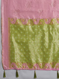 Pink Linen Cotton Contrast Pallu Saree | EZB SI04 SUBLO1002
