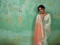 Teal Linen Cotton Contrast Pallu Saree | EZB SI04 SUBLO1004