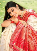 Cream Soft Silk Brocade Saree | EZB SI04 SUDIV1003