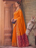 Yellow & Red Soft Silk Ikat Saree | EZB SI04 SUDOL1003