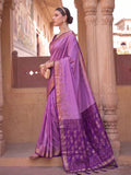 Violet & Wine Soft Silk Ikat Saree | EZB SI04 SUDOL1005