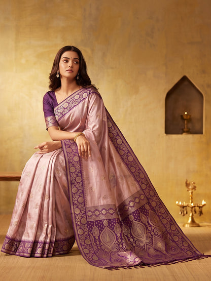 WINE & WINE Silk Blend Banarasi Brocade Saree | EZB SI04 SUGEE1003