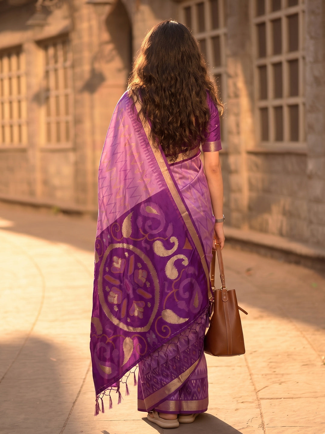 Lavender Soft Silk Ikat Saree | EZB SI04 SUIDR1006