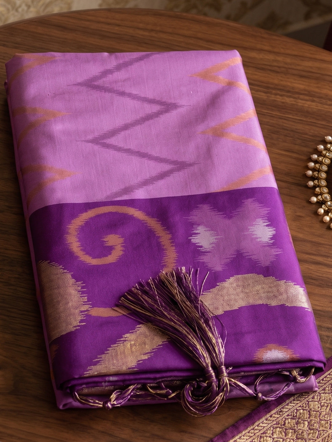 Lavender Soft Silk Ikat Saree | EZB SI04 SUIDR1006