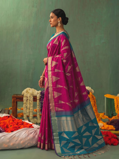 PINK & RAMA Soft Silk Banarasi Brocade Saree | EZB SI04 SUKAI1001