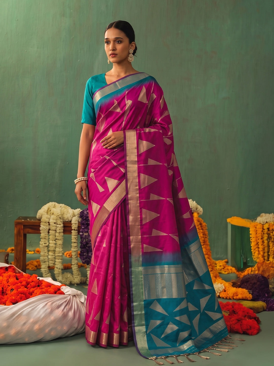 PINK & RAMA Soft Silk Banarasi Brocade Saree | EZB SI04 SUKAI1001