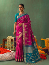 PINK & RAMA Soft Silk Banarasi Brocade Saree | EZB SI04 SUKAI1001