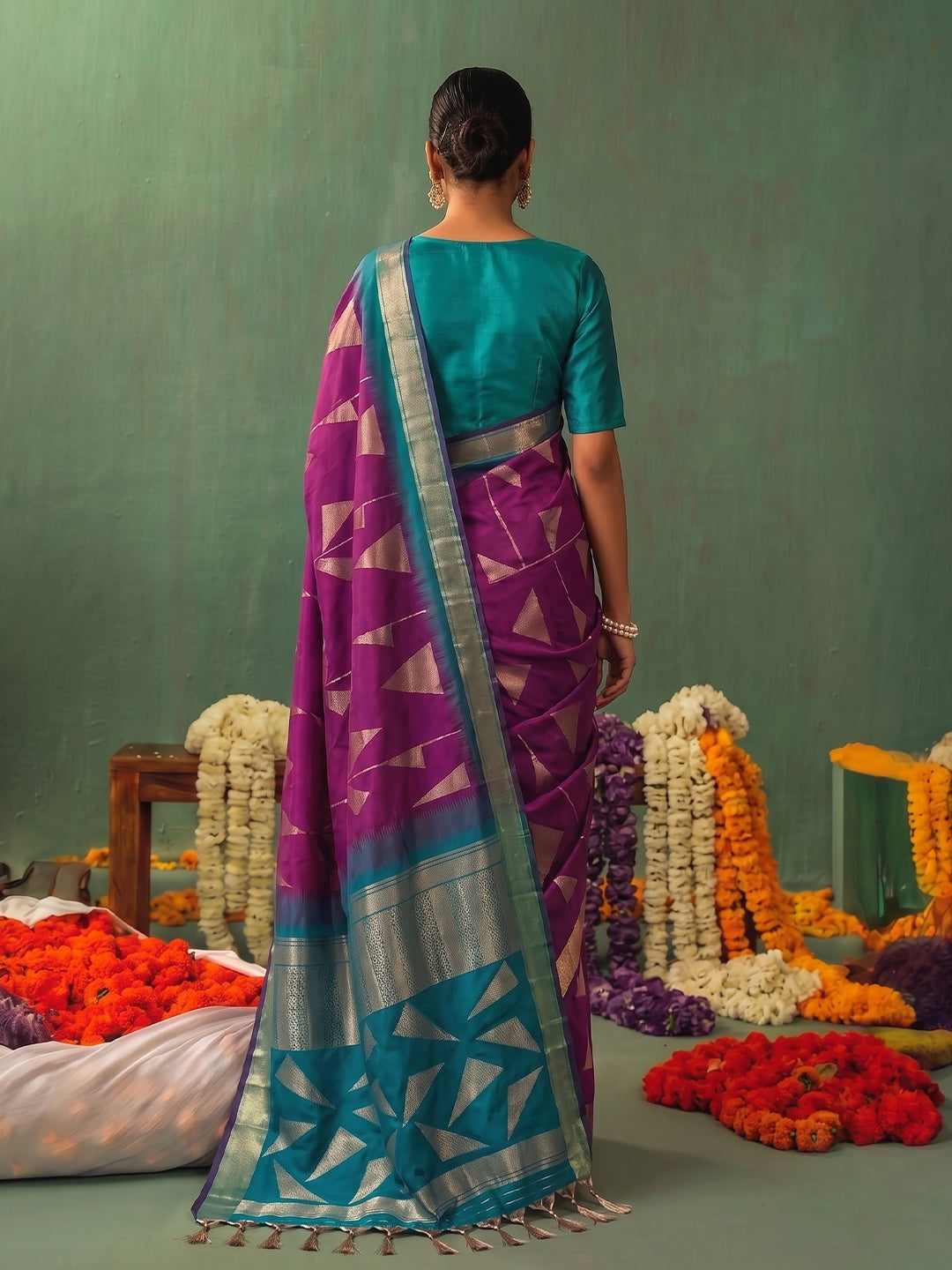 WINE & RAMA Soft Silk Banarasi Brocade Saree | EZB SI04 SUKAI1004