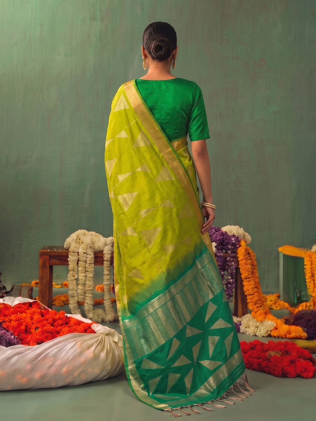 MUSTRD & GREEN Soft Silk Banarasi Brocade Saree | EZB SI04 SUKAI1005