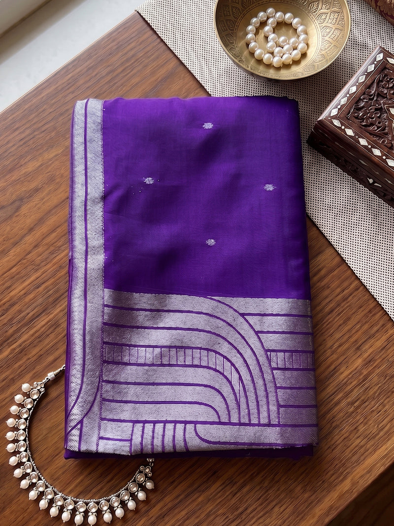 Blue Cotton Blend Brocade Pallu Saree | EZB SI04 SUKAT1002