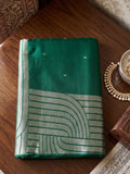 Green Cotton Blend Brocade Pallu Saree | EZB SI04 SUKAT1003