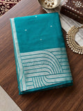 Rama Green Cotton Blend Brocade Pallu Saree | EZB SI04 SUKAT1006