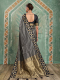 BLACK Art Silk Banarasi Saree | EZB SI04 SUKAT2001