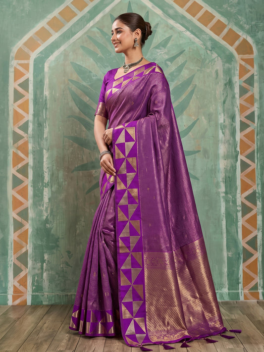 Purple Art Silk Banarasi Saree | EZB SI04 SUKAT2002