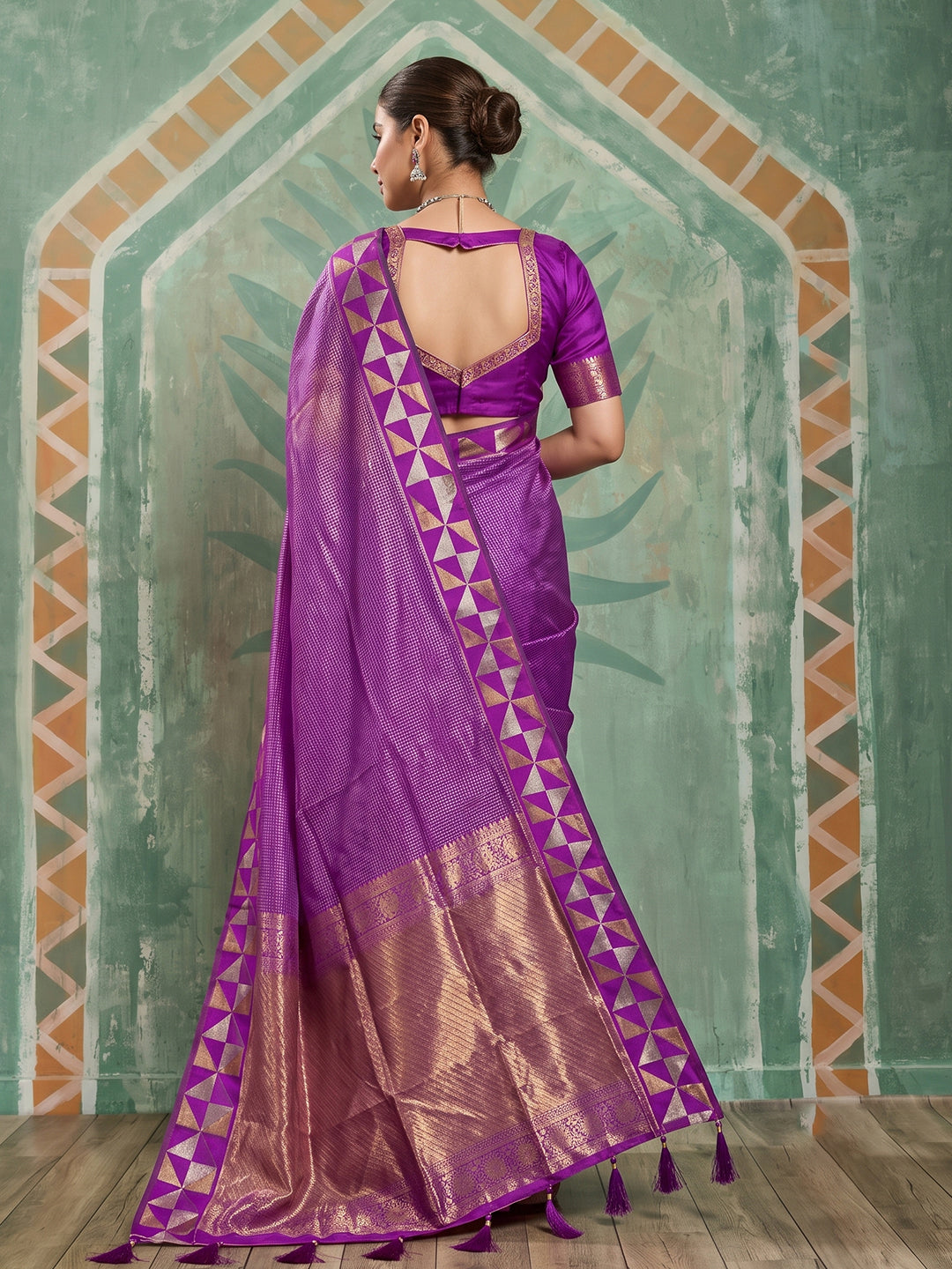 Purple Art Silk Banarasi Saree | EZB SI04 SUKAT2002