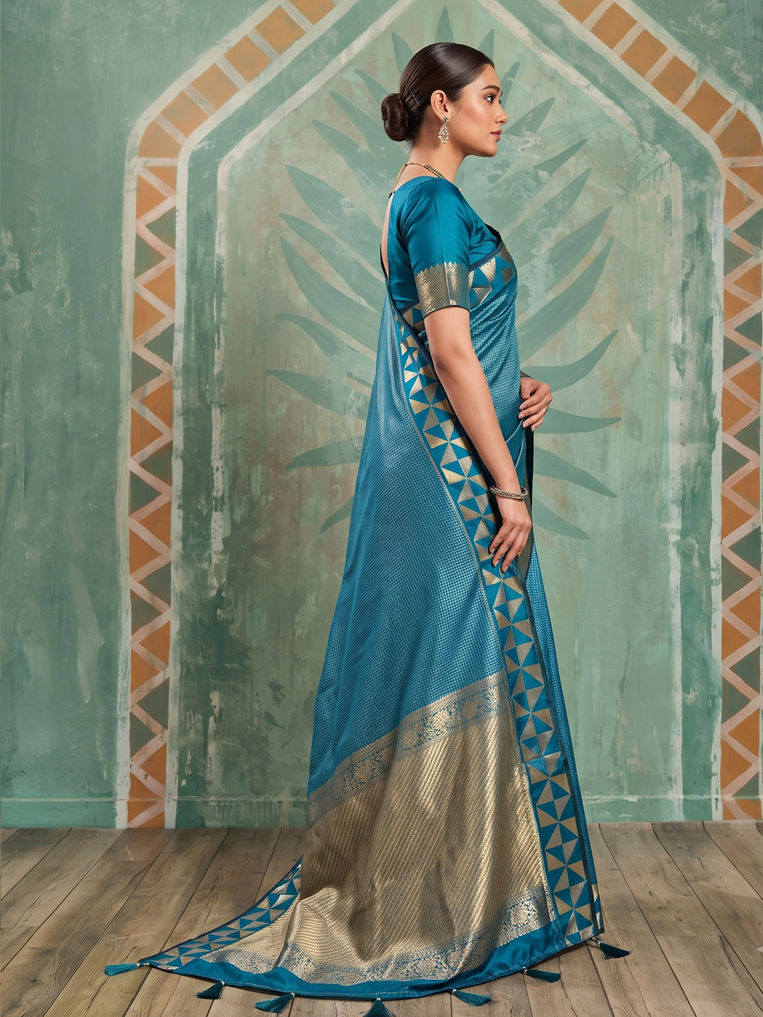 Teal Art Silk Banarasi Saree | EZB SI04 SUKAT2003