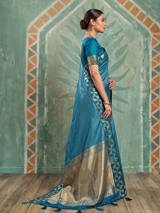 Teal Art Silk Banarasi Saree | EZB SI04 SUKAT2003