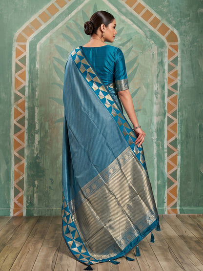 Teal Art Silk Banarasi Saree | EZB SI04 SUKAT2003