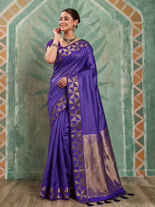 Violet Art Silk Banarasi Saree | EZB SI04 SUKAT2004