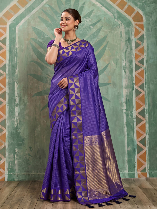 Violet Art Silk Banarasi Saree | EZB SI04 SUKAT2004