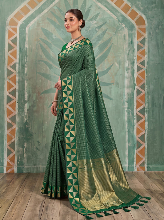 Green Art Silk Banarasi Saree | EZB SI04 SUKAT2005