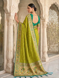 Green Banarasi Silk Contrast Pallu Saree | EZB SI04 SUKLN1004
