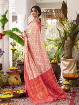 Cream Soft Silk Brocade Saree | EZB SI04 SUKNC 1003