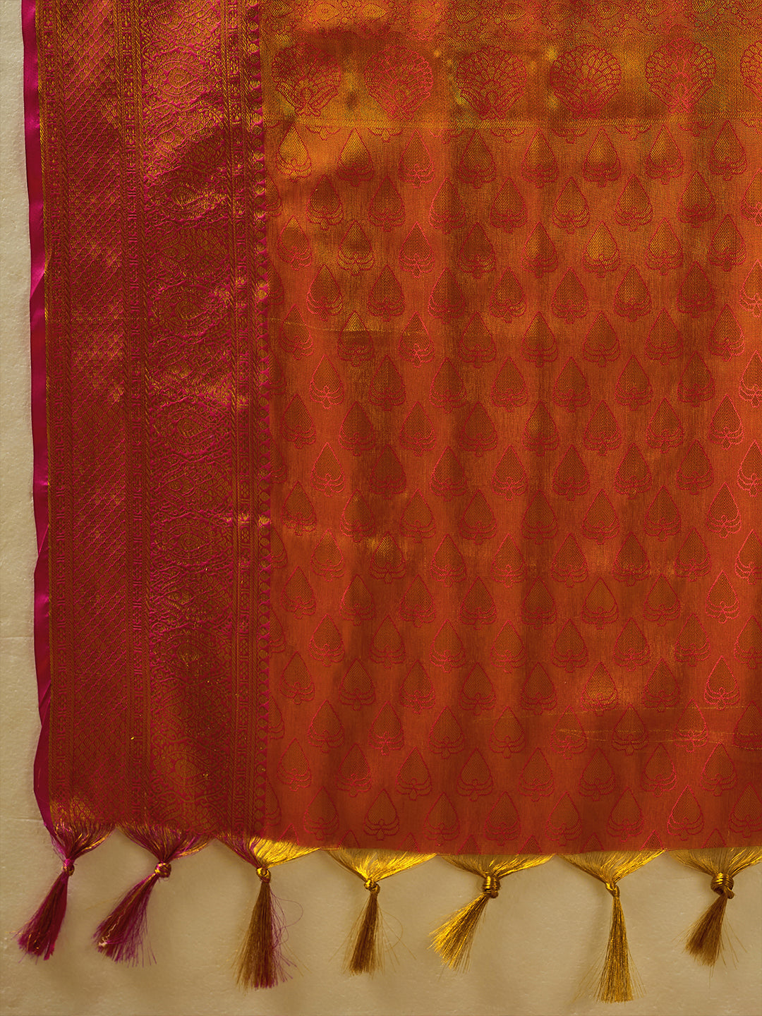 Orange Kanchivaram Silk Banarasi Saree | EZB SI04 SUKPS1002