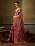 Wine Kanchivaram Silk Banarasi Saree | EZB SI04 SUKPS1006