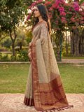 Cotton Brown Black Handloom Saree | EZB SI04 SUMAD1001