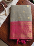 Brown & Pink Cotton Banarasi Saree | EZB SI04 SUMAD2005