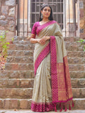 Brown & Pink Cotton Banarasi Saree | EZB SI04 SUMAD2005