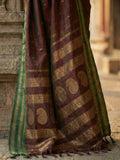 Maroon Soft Silk Saree with Blouse Piece | EZBER