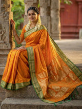 Mustard Soft Silk Brocade Saree | EZB SI04 SUMAH 1003