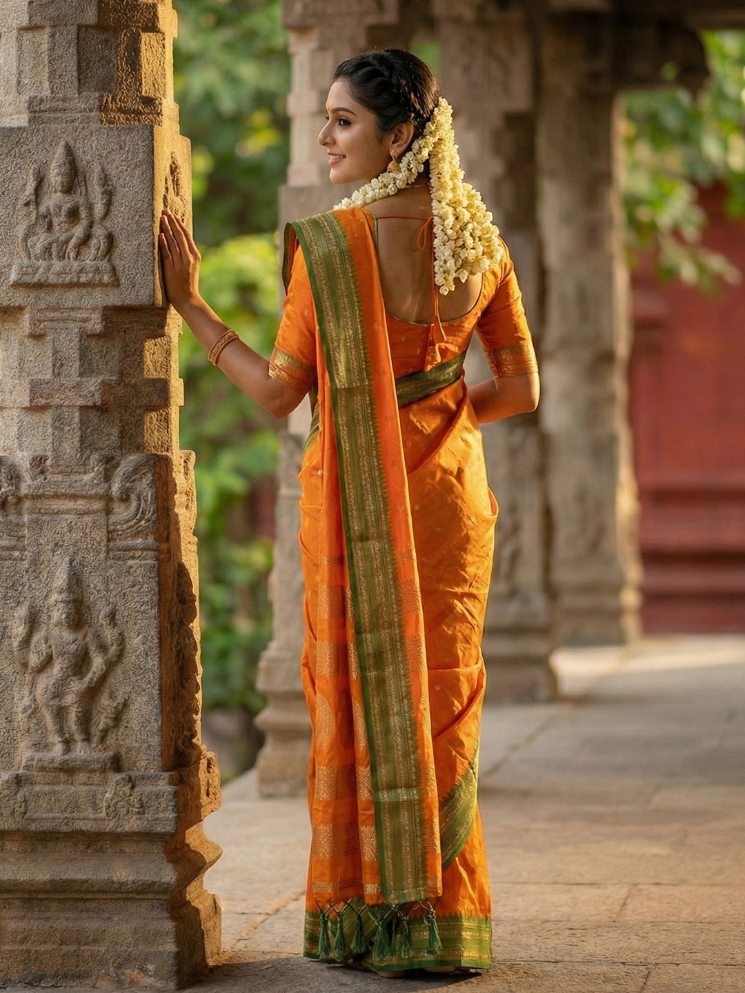 Mustard Soft Silk Saree with Blouse Piece | EZBER