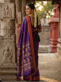 PURPLE Soft Silk Saree with Blouse Piece | EZBER