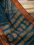 TEAL Soft Silk Saree with Blouse Piece | EZBER