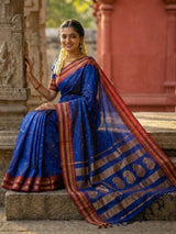 Blue Soft Silk Brocade Saree | EZB SI04 SUMAH 1008