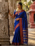 BLUE Soft Silk Saree with Blouse Piece