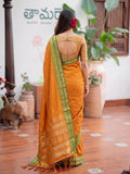 Yellow & Golden Soft Silk Ikat Saree | EZB SI04 SUMAH2003