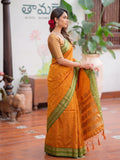 Yellow & Golden Soft Silk Ikat Saree | EZB SI04 SUMAH2003