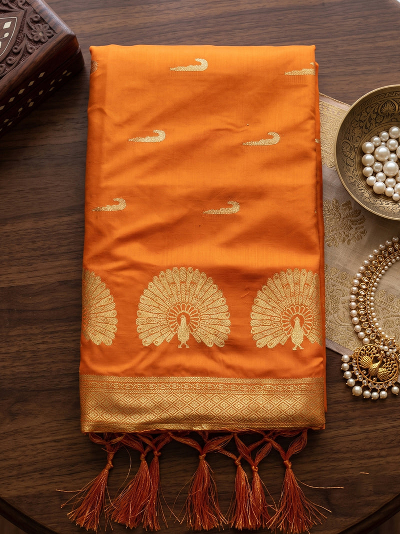 Yellow & Golden Soft Silk Ikat Saree | EZB SI04 SUMAH2003