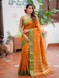 Yellow & Golden Soft Silk Ikat Saree | EZB SI04 SUMAH2003