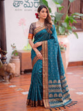 Rama & Golden Soft Silk Ikat Saree | EZB SI04 SUMAH2006