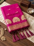 Light Pink & Golden Soft Silk Ikat Saree | EZB SI04 SUMAH2008
