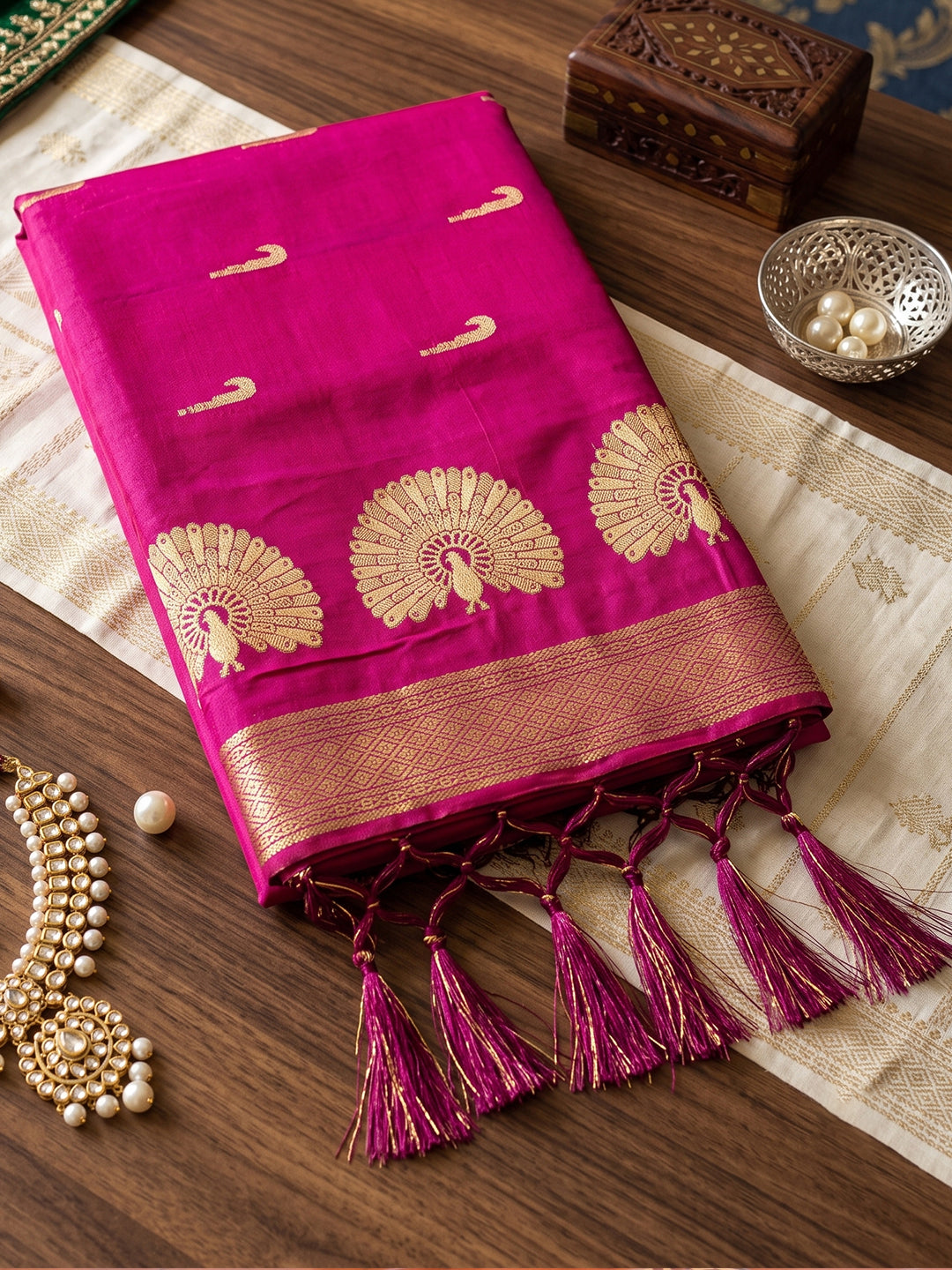 Light Pink & Golden Soft Silk Ikat Saree | EZB SI04 SUMAH2008
