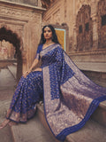 Blue Art Silk Brocade Saree | EZB SI04 SUMKD1001