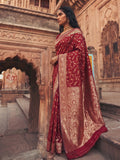 Red Art Silk Brocade Saree | EZB SI04 SUMKD1006