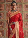 Red Soft Silk Brocade Pallu Saree | EZB SI04 SUMER2005